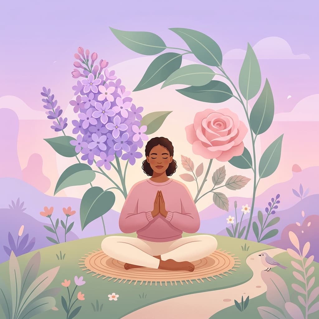 Calming illustration representing female mental health support