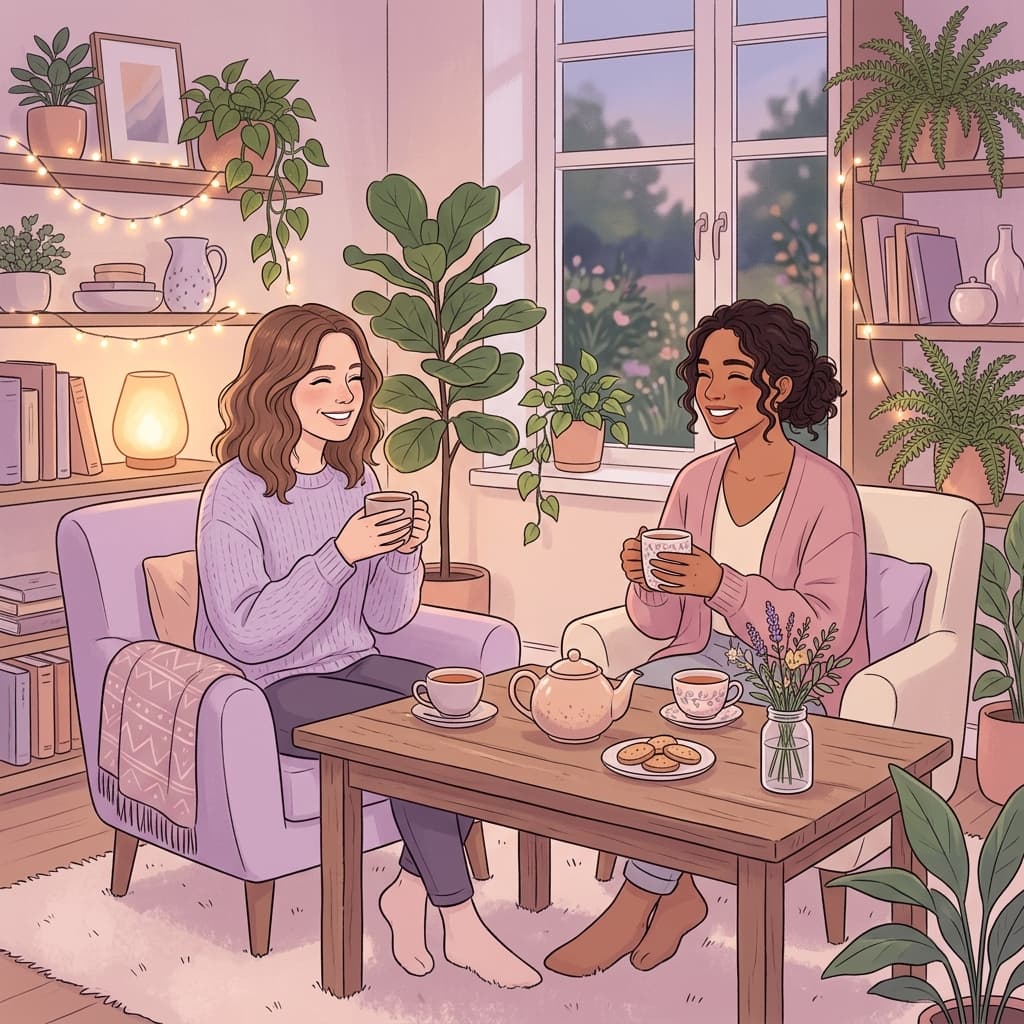 Tranquil illustration representing family and relationship support