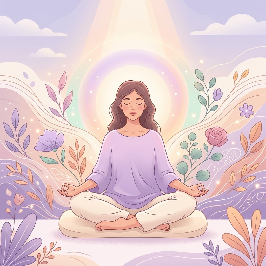 Tranquil illustration representing psychological healing, inner peace, and therapeutic growth